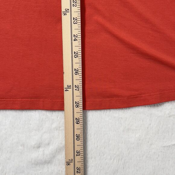 Eileen Fisher Jersey Long Tank Top Womens Sz M Orange  Stretch Crew Neck - Picture 8 of 8